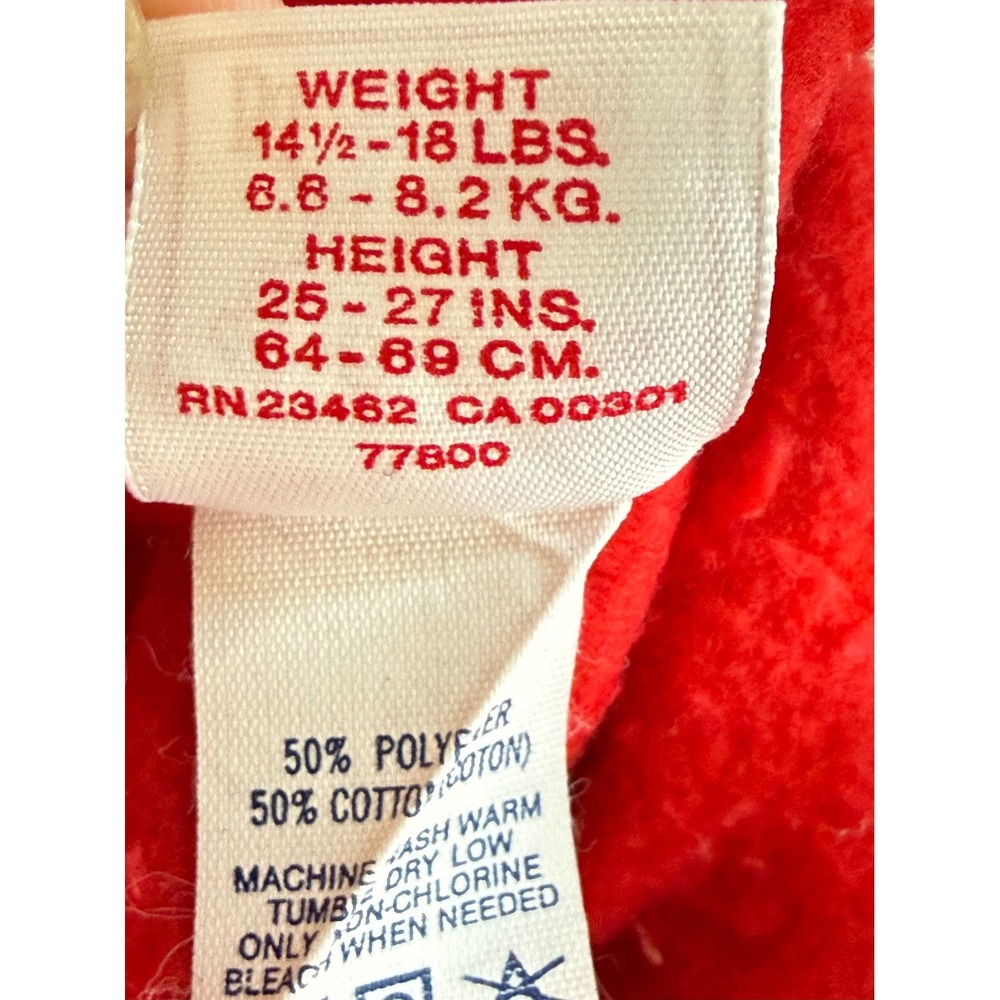Vintage Buster Brown One Piece Romper Playsuit Baby Size 6-9 Months Red Bear B - Picture 5 of 6